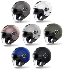 Airoh Helyos Plain Open Face Scooter Helmet Jet Motorcycle Lid Double Visor