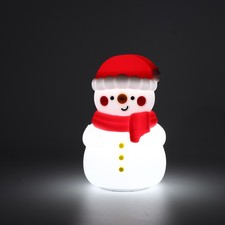 Kinder LED Schneemann Nachtlicht Touch Dimmbar Tischleuchte USB AKKU Tischlampe