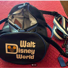 Disney X Coach 50th Anniversary Leather Walt Disney World Logo Duffle Bag Navy
