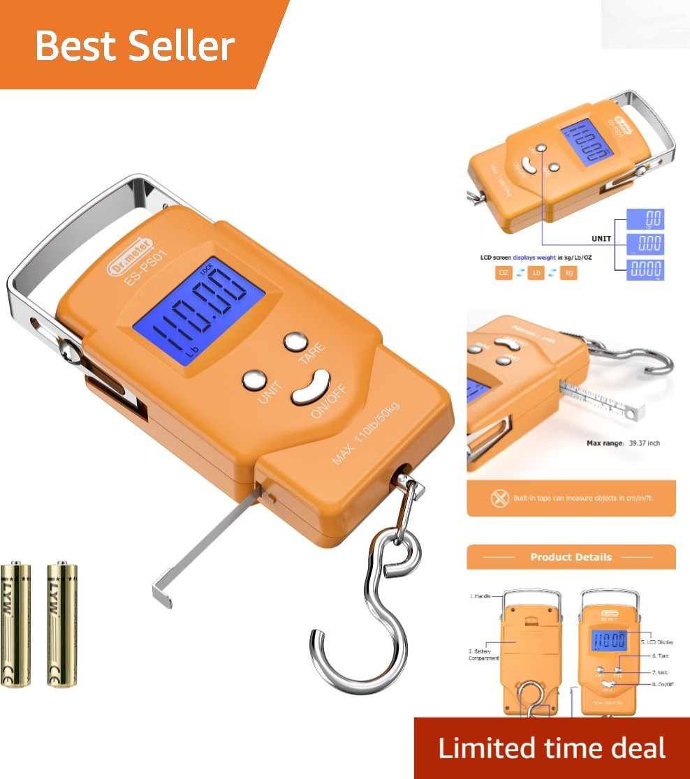 Digital Fishing Scale 110lb with Built-in Measuring Tape - I