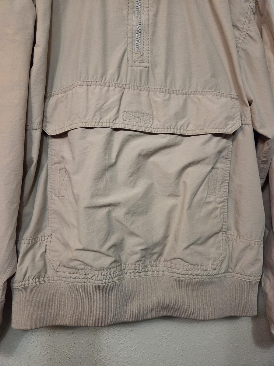 CPO Provisions Jacket Mens Medium Beige 1/4 Zip Hooded Anorak Windbreaker Lined View 5