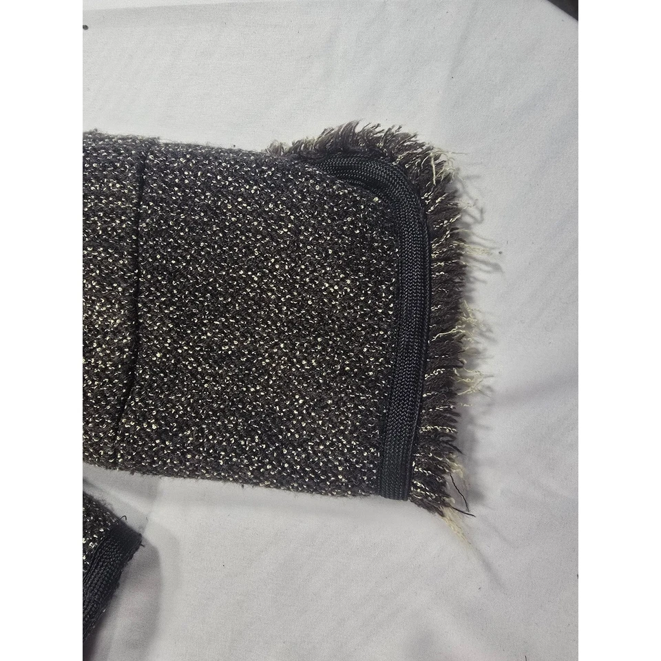 Chaqueta de tweed Bill Blass Suits talla 10 negra metálica con flecos forrada Foto 2 de 4