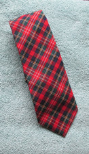 Vintage Pendleton Wool Necktie Plaid USA Made 55x3 Virgin Wool Tie Red & Green