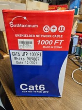 CAT 6 White 23 AWG 4 Pair Solid 550 Mhz 1000 Feet