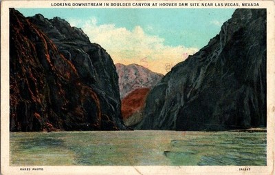 Vintage Hoover Dam Construction Postcard Boulder Canyon Nevada