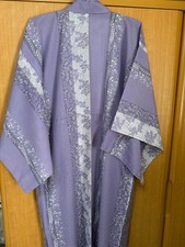 Traditional Purple Floral Embroidered Kimono Spring Summer Wear