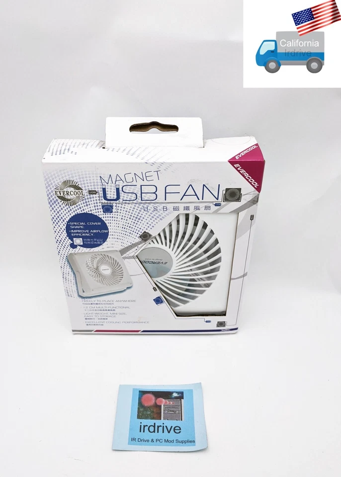 Evercool Magnet USB Fan 120mm OFF/LOW/HIGH PC Powered Desktop Air Cooling MUF-12 - Image 2 of 4