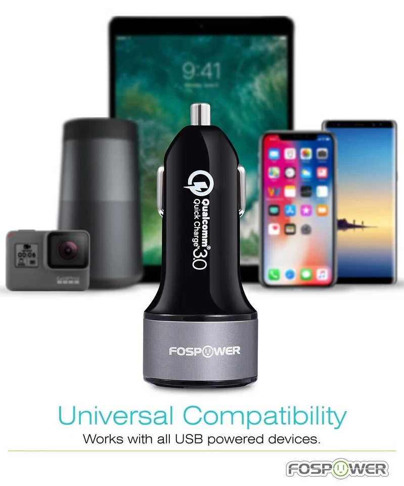 Quick Charge QC 3.0 36W 2 Dual Port USB Fast Car Charger iPhone 14 Samsung S22 - Image 3 of 4