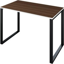 Escritorio LEVIRA Fulda 110x60 cm | Moderno, efecto madera, negro/Wenge, metal