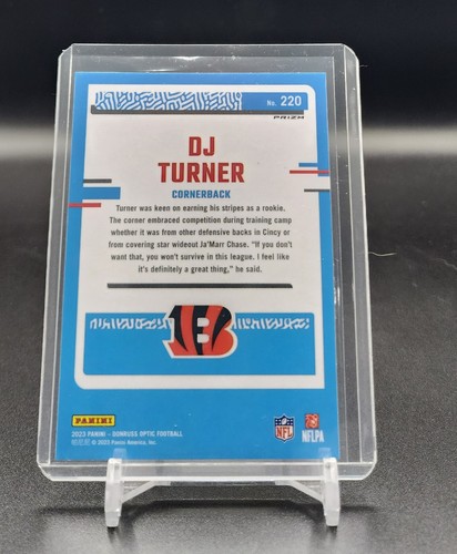 2023 Panini Donruss Optic DJ TURNER Green Hyper Prizm Rated Rookie BENGALS #220 - Picture 2 of 2