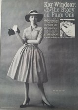 1960 Kay Windsor women's checked belted dress vintage fashion ad