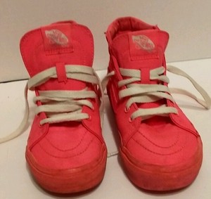 neon pink high top vans