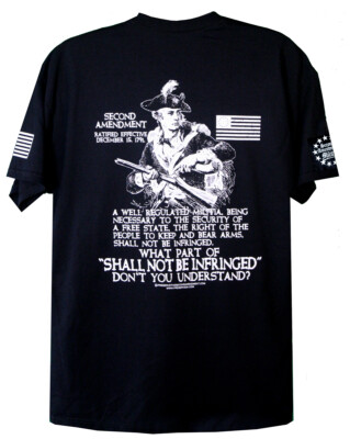 Second Amendment Militia Patriot T-Shirt Gun Rights 2A Freedom Patriotic 2nd 