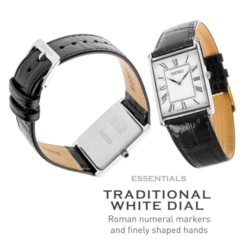 時計 Seiko essentials SWR049 Seiko SWR049 Essentials Steel 28.4 mm White Dial Rectangle