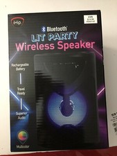 iHip Lit Bluetooth Party Wireless Speaker Multicolor 5x5x7