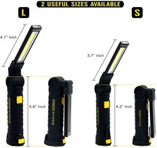 LED Work Light - USB Rechargeable - COB Flashlight with Magnetic Base 2 Pack