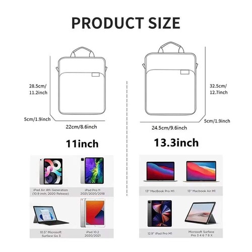 Tablet Bag Case for Samsung Galaxy Tab S10 Plus Ultra S9 S8 Universal Laptop Pou - Picture 11 of 35