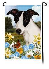 Whippet Summer Flowers Garden Flag