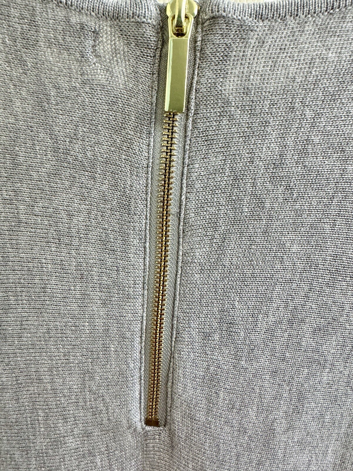 JOAN VASS STUDIO Size (L)  Cashmere Blend Tunic Sweater Heather Gray Back Zipper