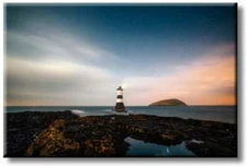 Lighthouse Picture on Stretched Canvas, Wall Art Décor, Ready to Hang