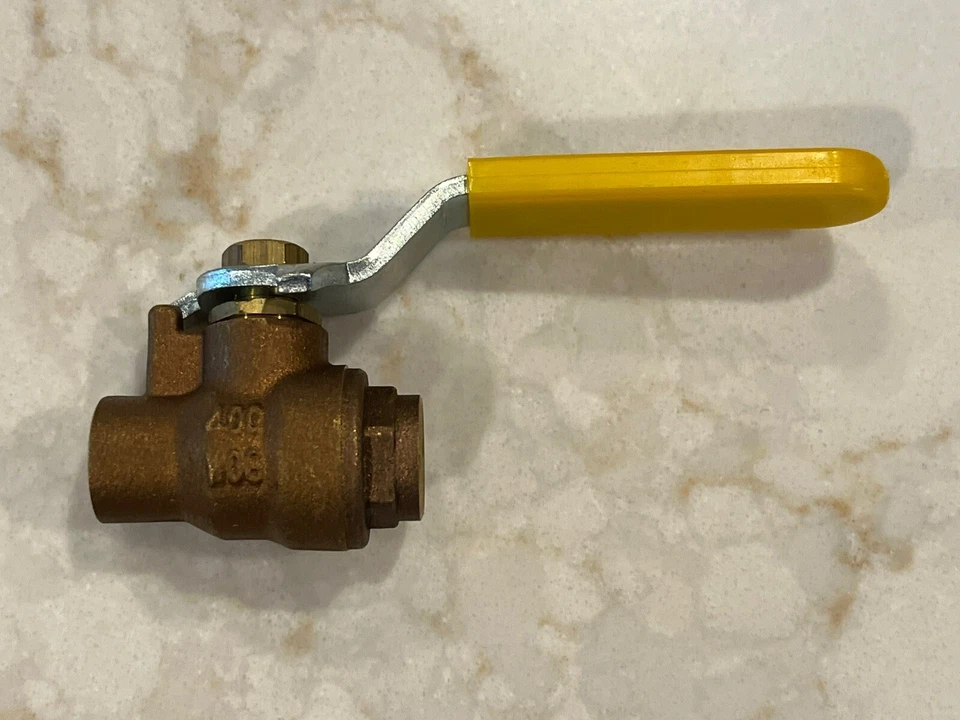 (Box 10) 3/8" Sweat Brass Ball Valves, Standard Port, 400WOG 150WSP MADE IN USA - Image 4 of 4