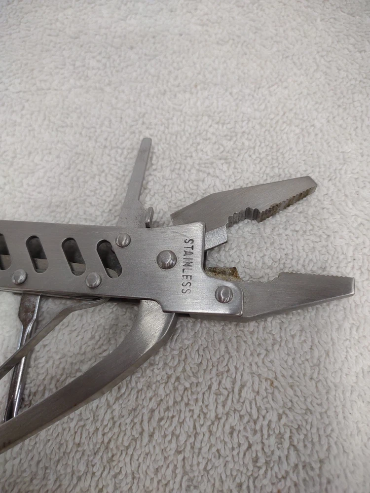 Multi Tool Knife Pliers Saw Screwdriver Bottle Open Stainless Steel Survival Kit