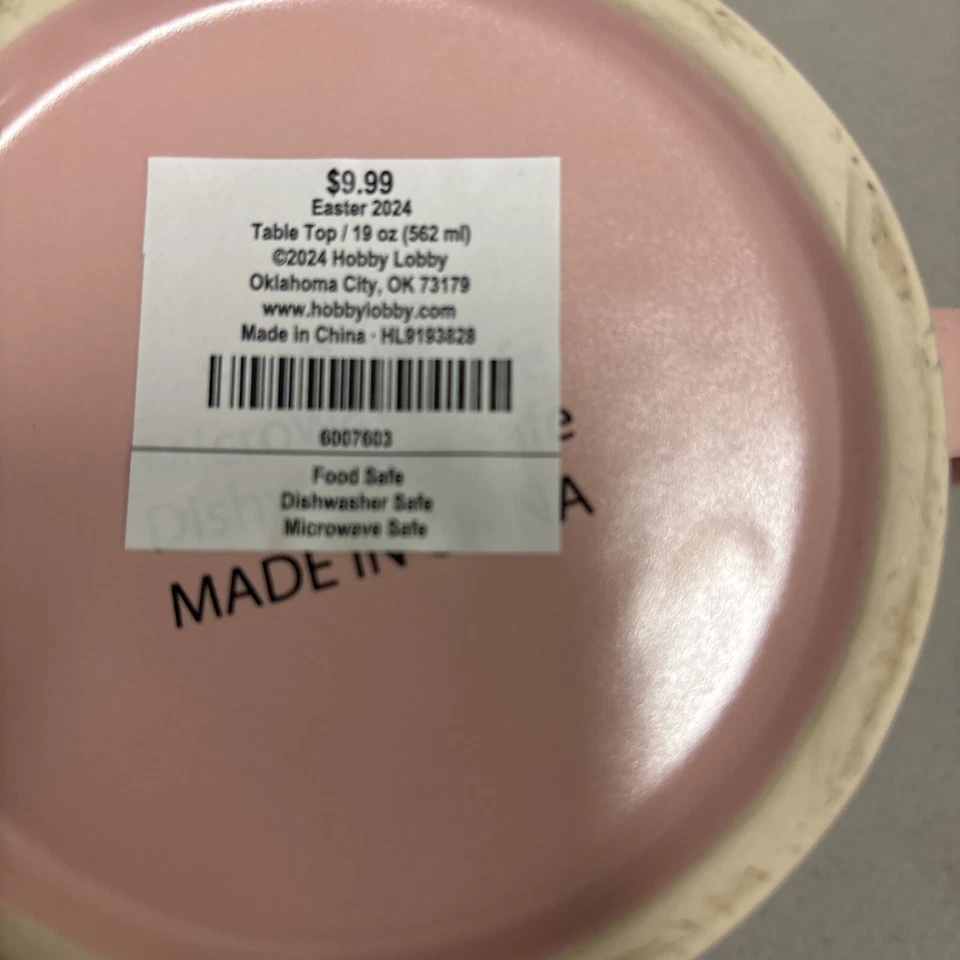 Large Coffee Tea Mug”Love My Peeps” Rabbit Mug Pink Mug Large Easter/ Spring! Foto 4 de 4