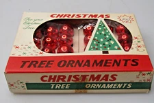 Lot 24 Vintage Glass Feather Tree Red BALL Mini 16mm Christmas Ornaments Japan