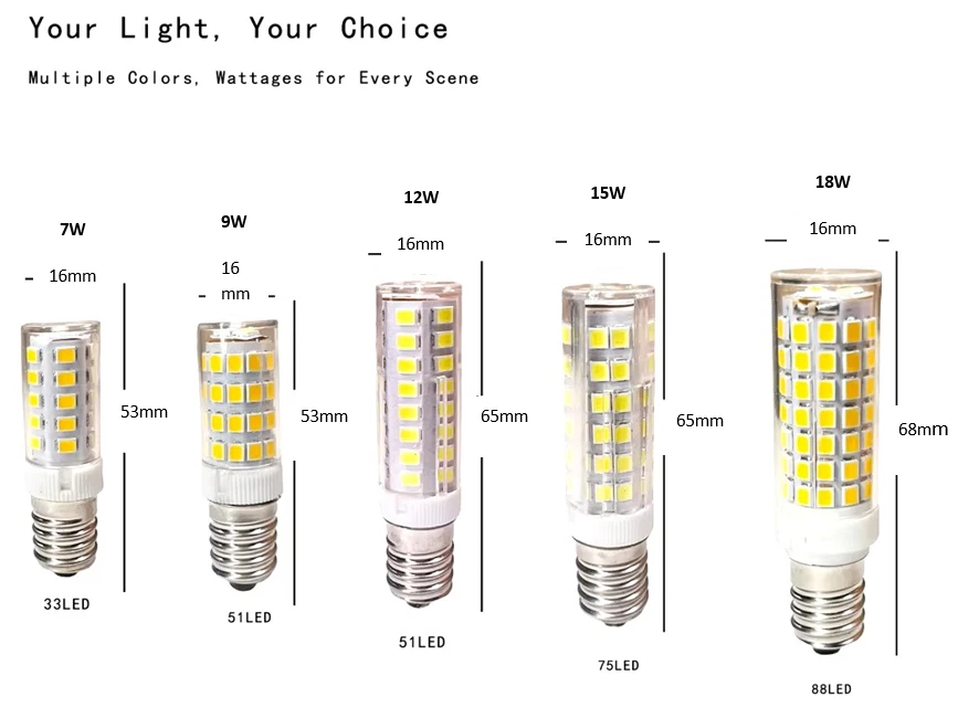 E14 LED Corn Bulb Warm/Neutral/Cool White7W 9W 12W 15W 18W  Bright  Lamp 220V UK - Image 2 of 2