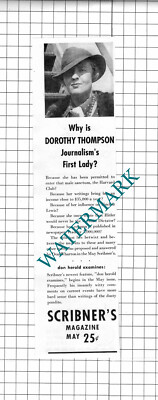 Dorothy Thompson American Journalist Scribner's Advert - 1937 Clipping / Print