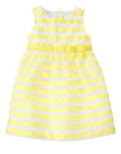 GYMBOREE EGG HUNT YELLOW STRIPE N BOW EASTER DRESSY DRESS 6 12 18 24 2 3 4 5 NWT