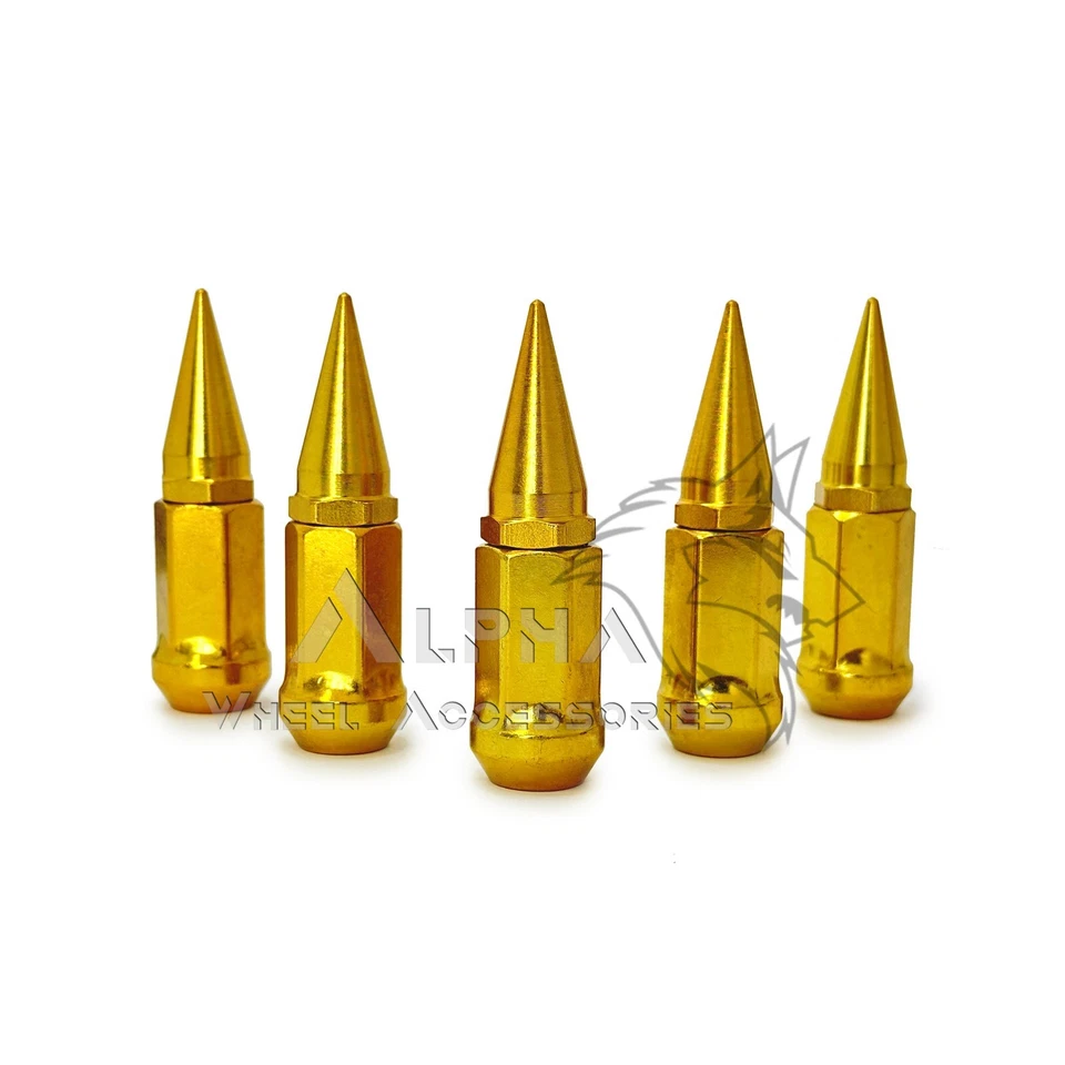 Tuercas de bellota con espiga dorada de 20 piezas 1/2"-20 para Ford Explorer Bronco F-150 Mustang Foto 3 de 4