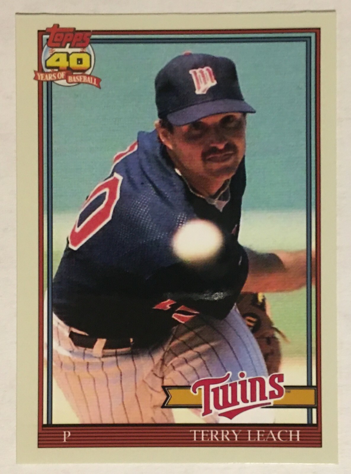 1991 Topps Terry Leach Custom Card That Never Were Minnesota Twins WS Champs