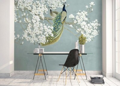 3D Peacock Flower ZHUA16642 Wallpaper Wall Murals Removable Self-adhesive Ann 24