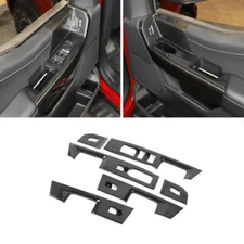 Window Lift Panel Switch Covers Trim Frame For Ford F150 2021-2023 Carbon Fiber