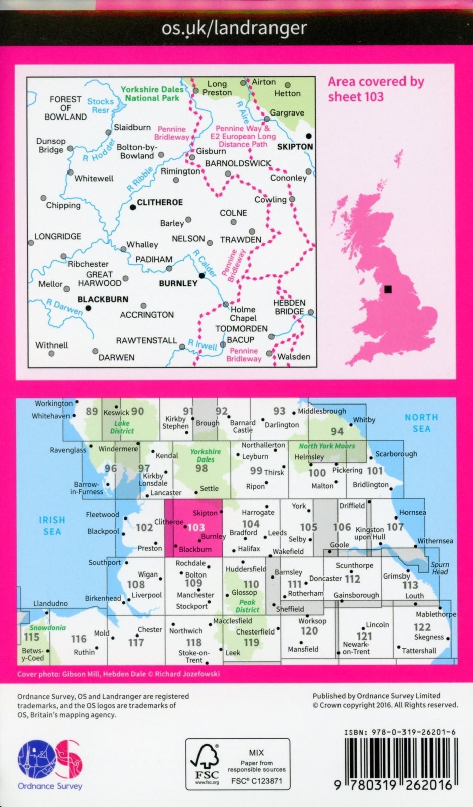 Thumbnail - Blackburn & Burnley, Clitheroe & Skipton | Ordnance Survey |