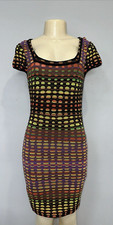 M MISSONI MULTI COLOR KNIT CAP SLEEVE STRETCH CASUAL DRESS Sz 2 MADE IN ITALY