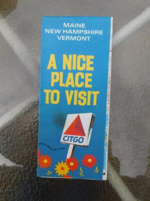 MAINE NEW HAMPSHIRE VERMONT MAP CITGO ADVERTISING A NICE PLACE TO VISIT 1970