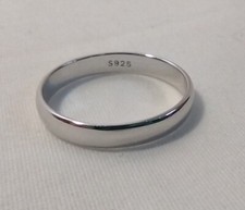 S925 Sterling Ring 3mm Size 8 Classic Plain Band