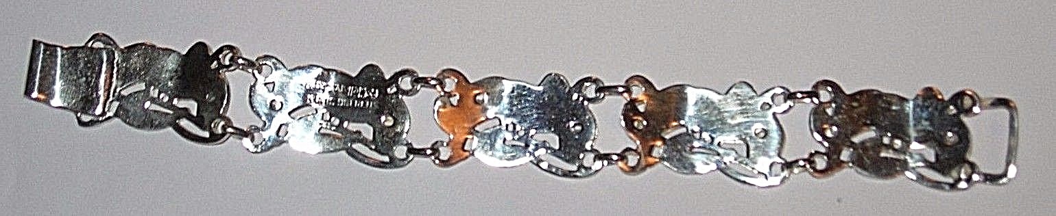 Rare Peacock Bird 7" Long Sterling Silver McClelland Barclay Bracelet Link Signd image 6