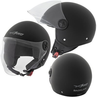 Jethelm Deckel Motorrad Jet Scooter Quad Visier A-Pro matt schwarz L