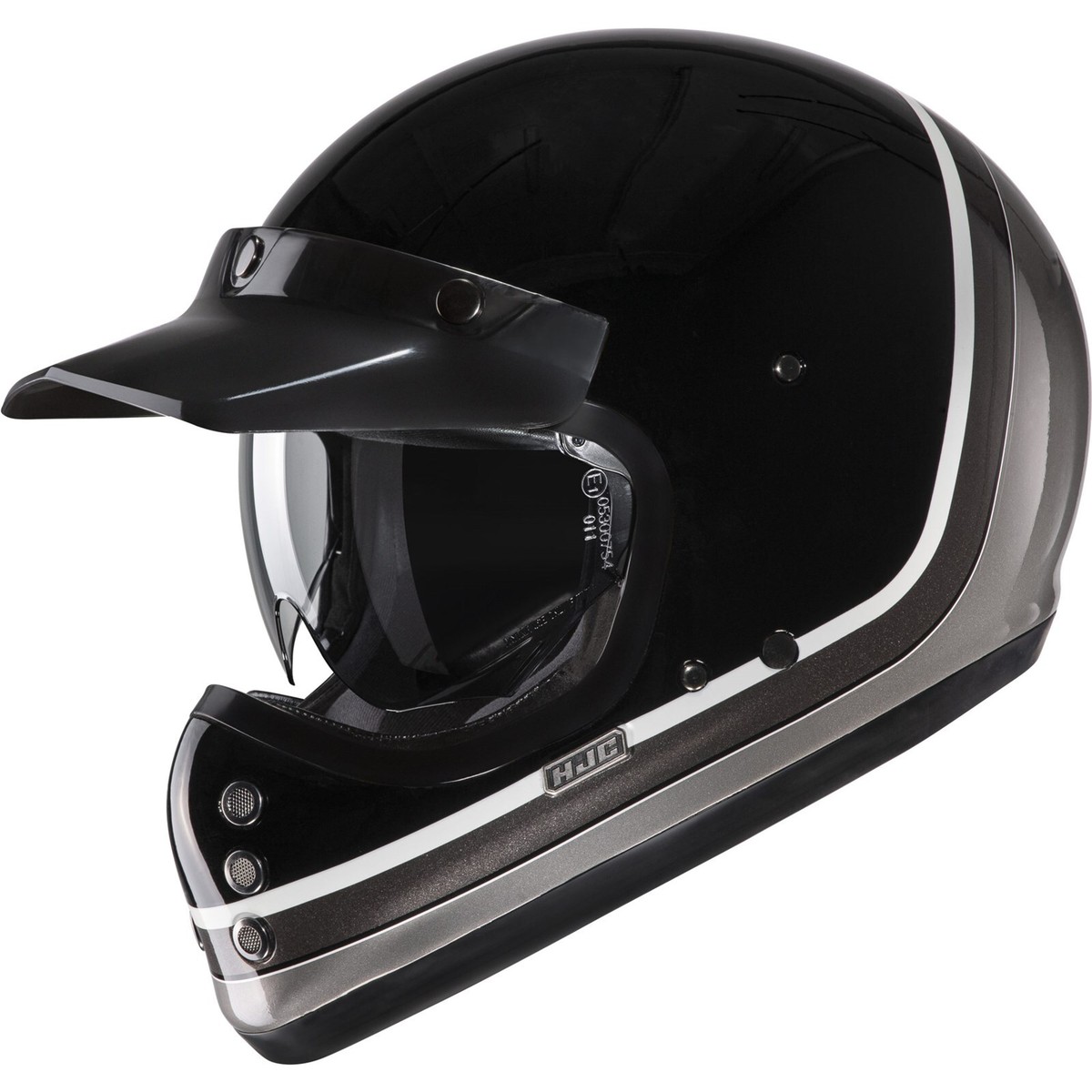 HJC V 60 Scoby ヘルメット HJC V60 Solid Scoby Motorcycle Helmet Size XL Vintage Black-Grey