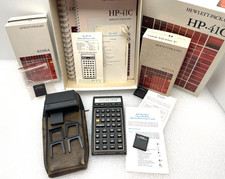 VINTAGE HEWLETT PACKARD 41CX CALCULATOR MODULES CARD READER BOX MANUAL TESTED