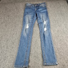Indigo Rein Girls Distressed Skinny Jeans Size 14 Medium Wash Adjustable Waist