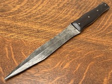 Antiguo cuchillo de lucha punta de lanza daga Dirk escalas de ébano 1800 teatro de guerra