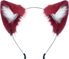 Cat Fox Faux Fur Ears Headband Cute Halloween Fancy Dress Cosplay Handmade Anima