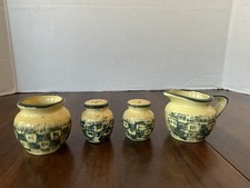 Miniature Vintage Japan Creamer Sugar Salt Pepper Set Hand Painted 4 Pc