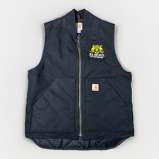 VTG Carhartt V01 Firm Duck Vest Black Size Medium Y2K V01 BLK Embroidered