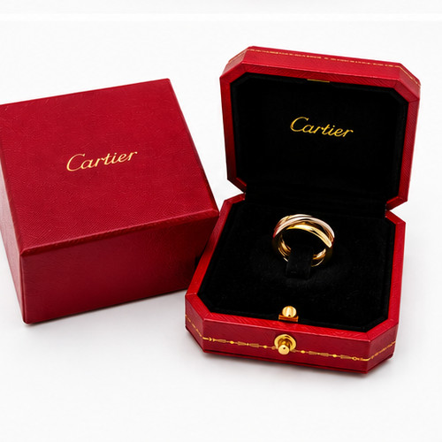 Authentic Cartier Trinity Ring 18K Gold 3-Tone Size 49 US 5