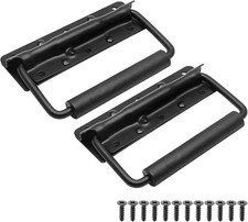 2Pcs Surface Mount Spring Loaded Speaker Case Handles, 5" x 3" 5 x 3, Black
